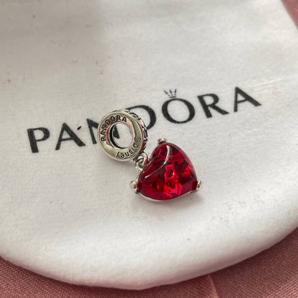 Pandora Jewelry - Pandora Disney Mickey & Minnie Mouse Kiss Red Murano Glass Dangle Charm